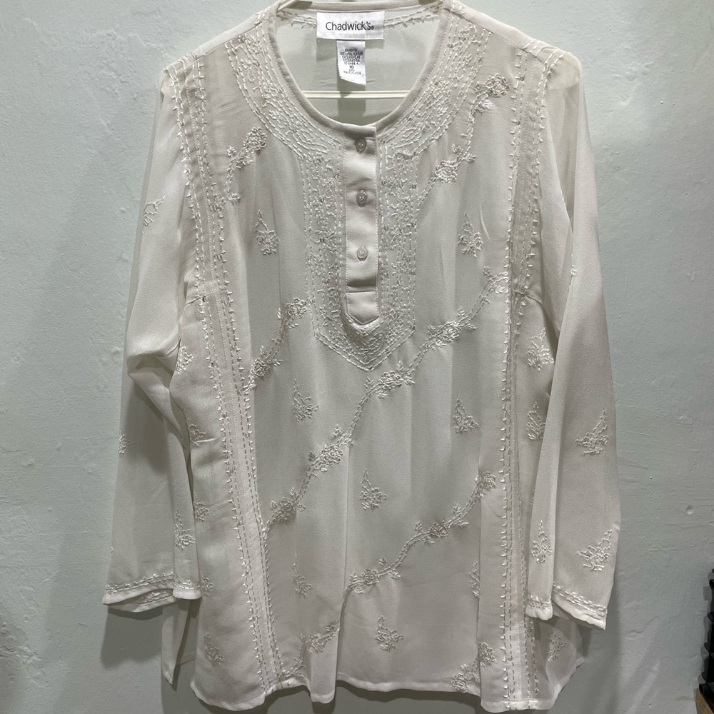 Sheer white blouse